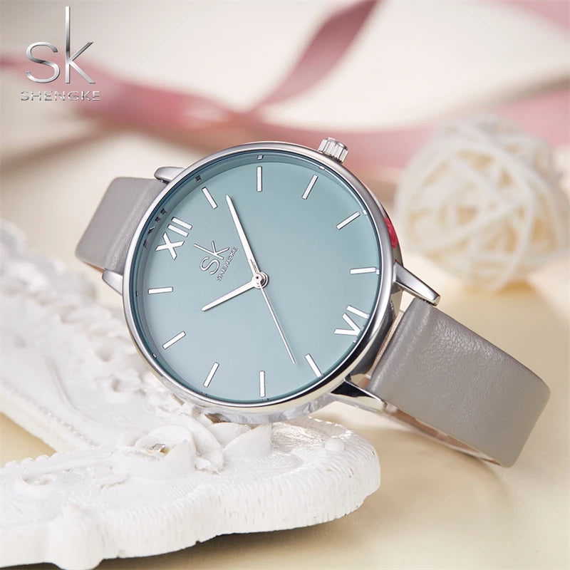 SHENGKE New Fashion Women Watches Top Brand Elegant Woman's Quartz Wristwatches Luxury Golden Clock for Lady Relogio Feminino