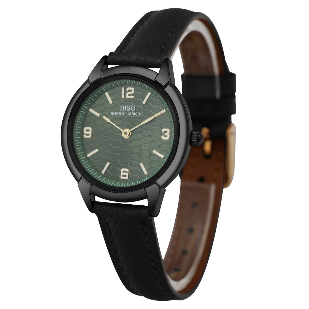 IBSO New 2026 Women Genuine Leather Strap 3ATM Waterproof Japanese Movement Luminous Hands Elegant Style Special Dial Design