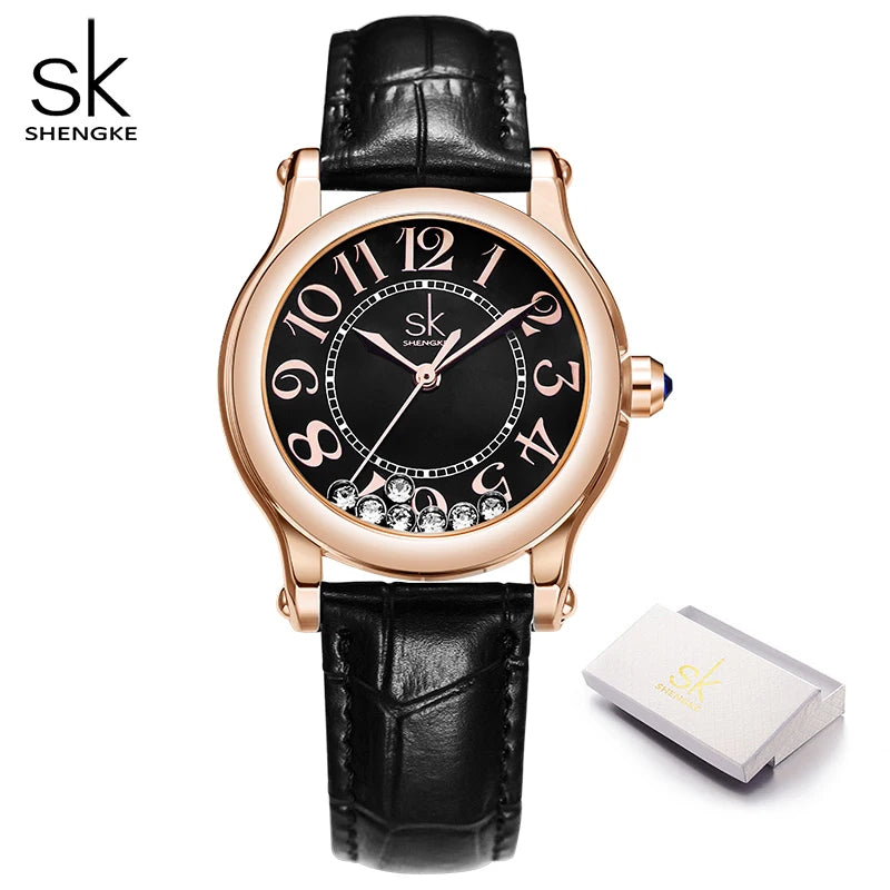 Shengke Top Brand Ladies Quartz Wristwatches Diamond Woman's Watches Original Fashion Women's Best Gifts Clock Montre femme