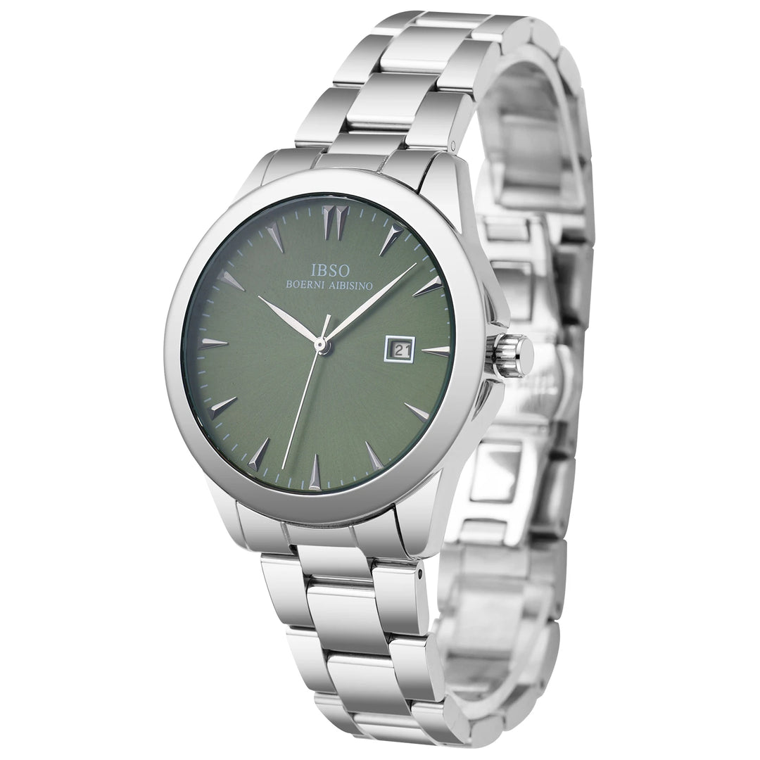 IBSO 2026 Men Quartz Watch Stainless Steel Strap 3ATM Waterproof Stylish Business Male Wristwatch S1126G
