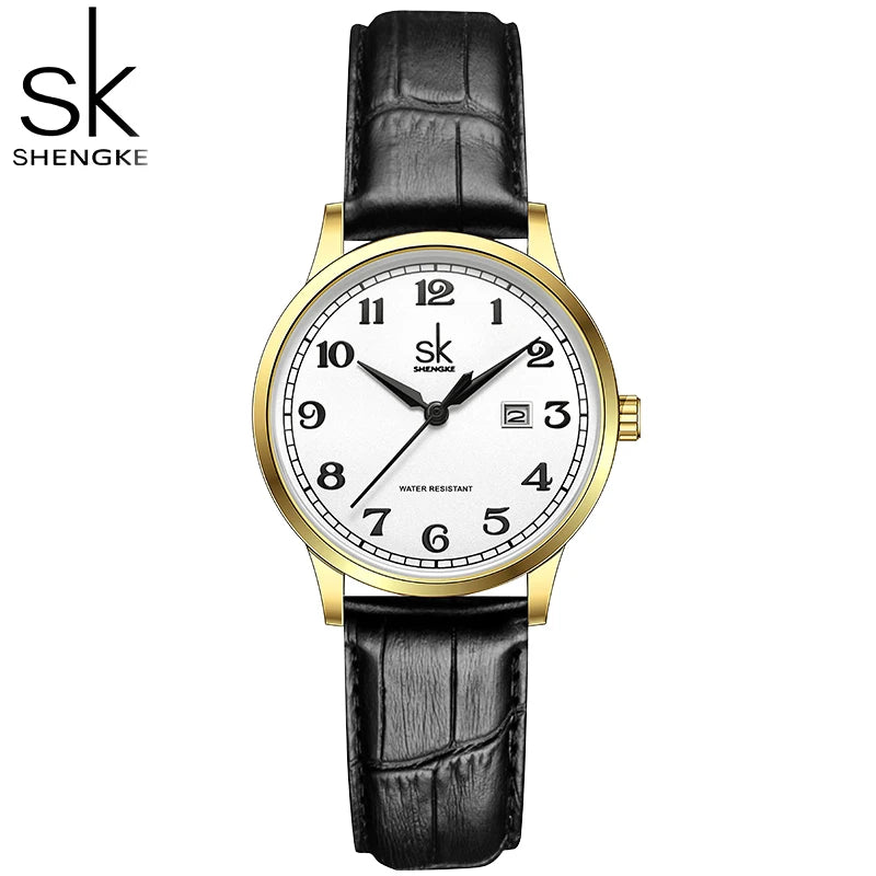 Shengke Fashion Diamond Woman Watches Green Dial Beauty Women Quartz Wristwatches Original Design Ladies Clock Relogio Feminino
