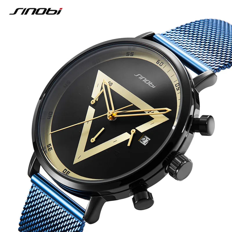 Sinobi Fashion Men's Watches Creative Design Quartz Wristwatches Chronograph Multifunction Man's Sports Watches Gifts for Male