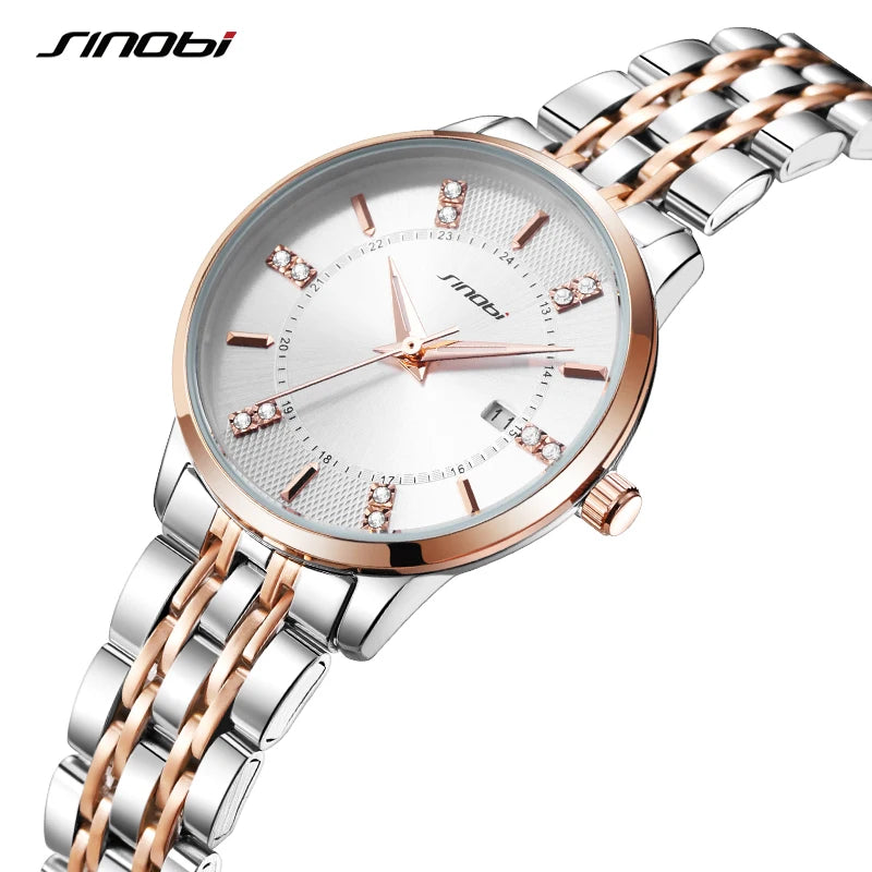 SINOBI New Design Women's Watches Elegant Style Ladies Quartz Wristwatches Top Luxury Girls Gifts Clock Fashion Dresses Watch