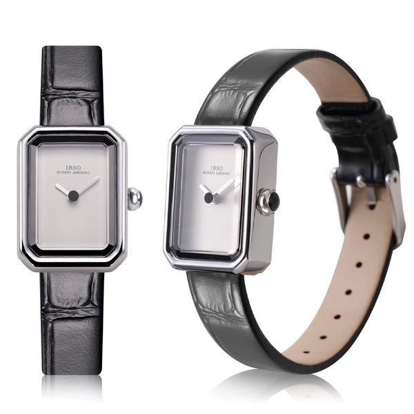 Ibso 2025 new women quartz watch rectangle case genuine leather strap 3atm waterproof japanese quartz movement wristwatches lady