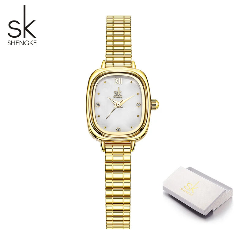 Shengke Fashion Elegant Women's Quartz Watches Top Brand Woman's Wristwatches Hot Sales Female Best Gifts Clock for Wife ,Family