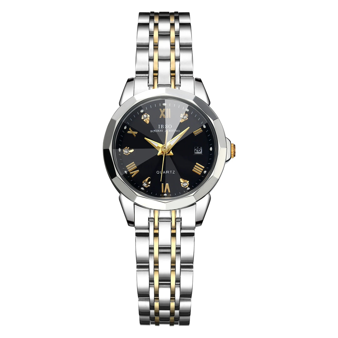 IBSO 2024 Luxury Women Watch Calendar Japanese Quartz Movement 3ATM Waterproof Stainless Steel Strap Fashion Ladies Watch S1119L