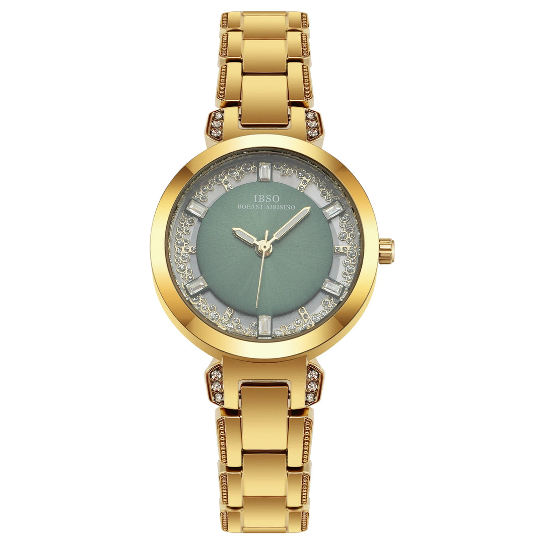 IBSO Rolling Stone Dial 2026 New Arrival Women Quart Watch 3ATM Waterproof Luminous Hands Stainless Steel Strap