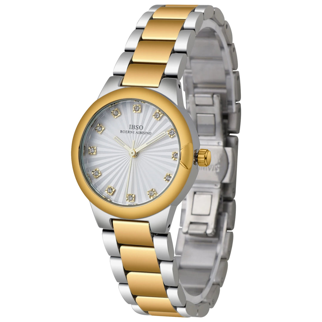 IBSO Women Wholesale Stainless Steel Strap Luxury Simple Watch Ladies 3ATM Waterproof Japanese Quartz Movement Luminous Hands