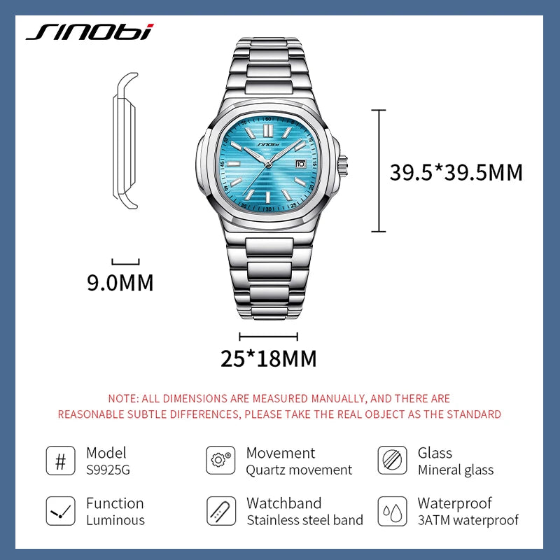 SINOBI New Design Men's Quartz Watches Original Styles Ladies Wristwacthes Top Brand Male Best Gifts Clock Dropshipping