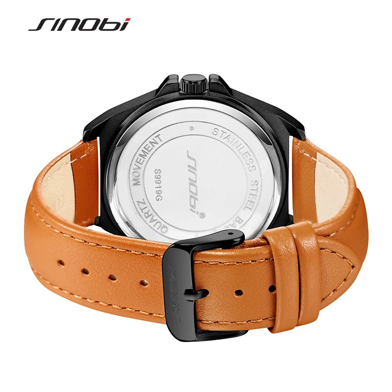 SINOBI Fashion Men's Watches Original Styles Man's Quartz Wristwatches Waterproof Male Gifts Clock Fashion Relogio Masculino