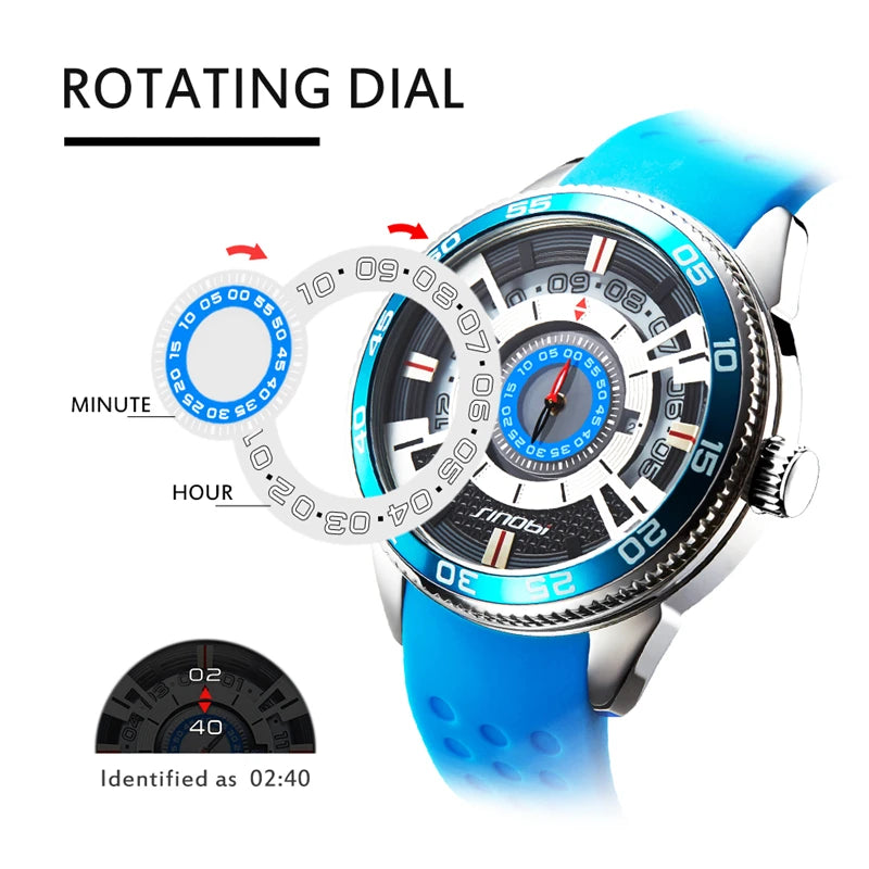 SINOBI High Quality Creative Car Dashboard Man's Watches Men's Luxury Stainless Steel Wristwatches Sports Top Clock Reloj Hombre