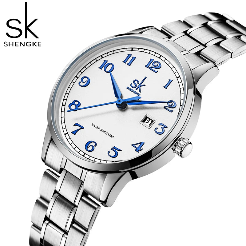 Shengke Fashion Diamond Woman Watches Green Dial Beauty Women Quartz Wristwatches Original Design Ladies Clock Relogio Feminino