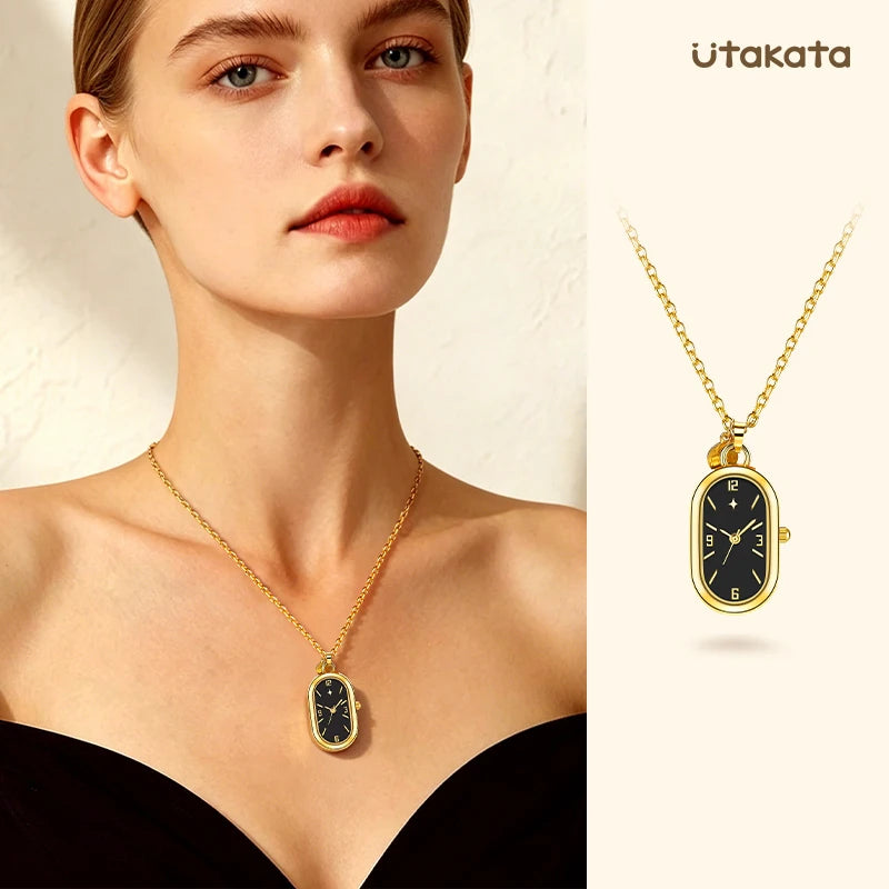Ladies' quartz wristwatch, ladies' necklace watch, fashionable style,suitable to match together Elegant Gifts