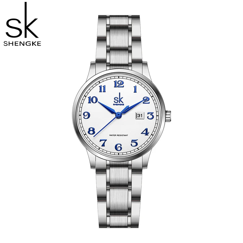 Shengke Fashion Diamond Woman Watches Green Dial Beauty Women Quartz Wristwatches Original Design Ladies Clock Relogio Feminino