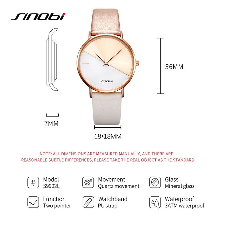 SINOBI Fashion Women's Watches Original Brand Ladies Quartz Wristwatches Top Brand Woman Best Gifts Female Clock  Montre Femme