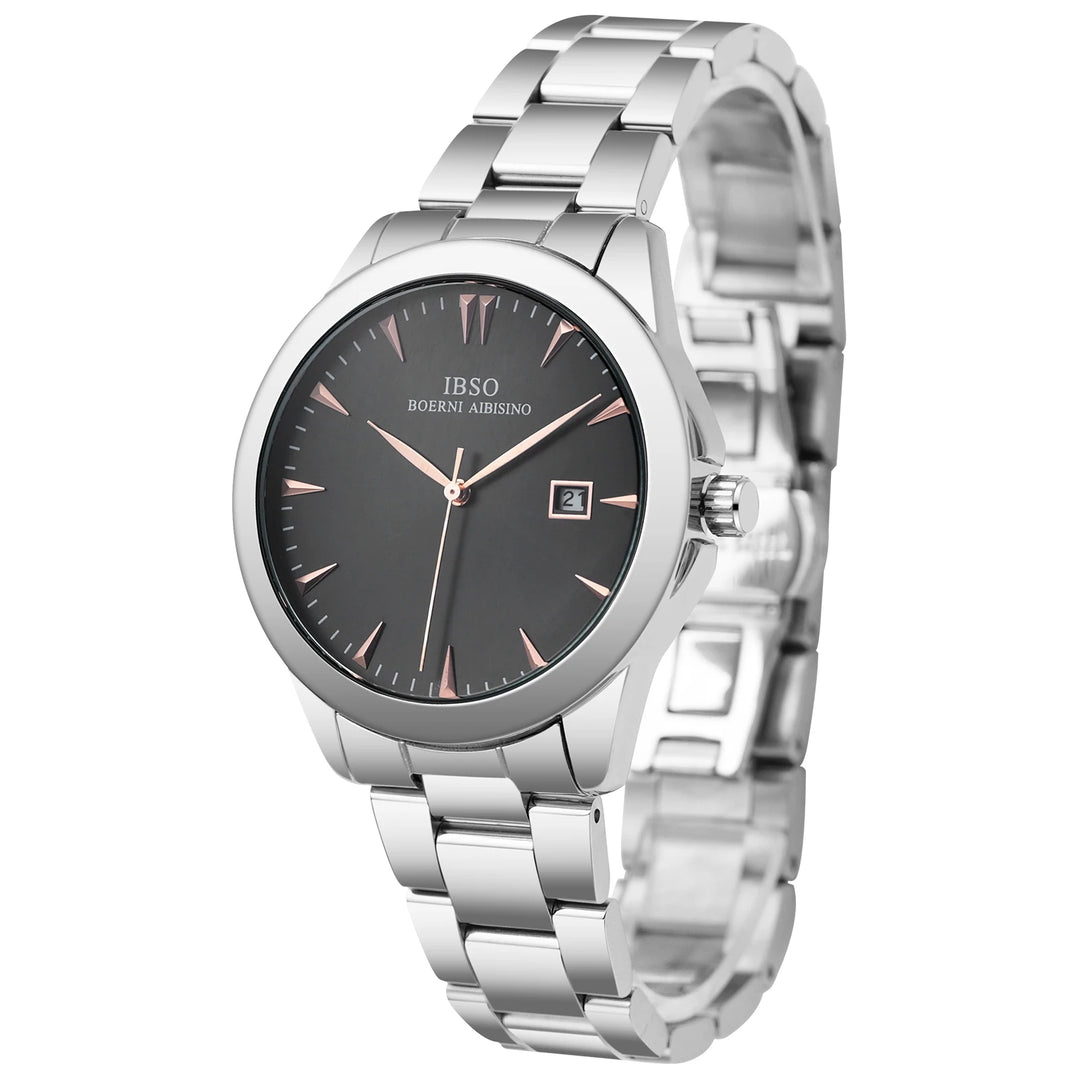 IBSO 2026 Men Quartz Watch Stainless Steel Strap 3ATM Waterproof Stylish Business Male Wristwatch S1126G