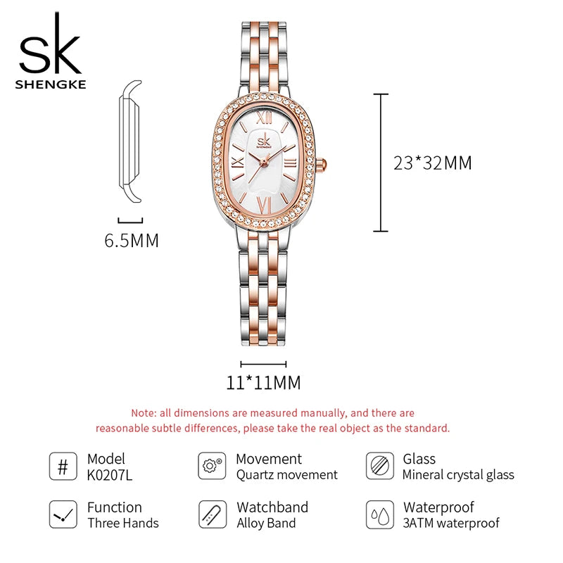 Shengke Elegant Design Ladies Watches Top Luxury Diamond Women's Quartz Wristwatches SK Brand Best Gifts Clock Reloj Mujer