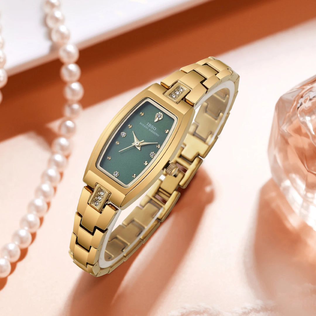 IBSO 2025 New Arrival Women Watch Irregular Case Elegant Bracelet 3ATM Waterproof Stainless Steel Strap Multi Colors Options