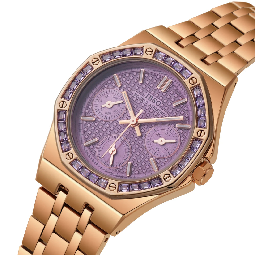 IBSO 2026 Three Eyes Women Quartz Watch Original Movement 3ATM Waterproof Stainless Steel Strap Luminous Hands Dials
