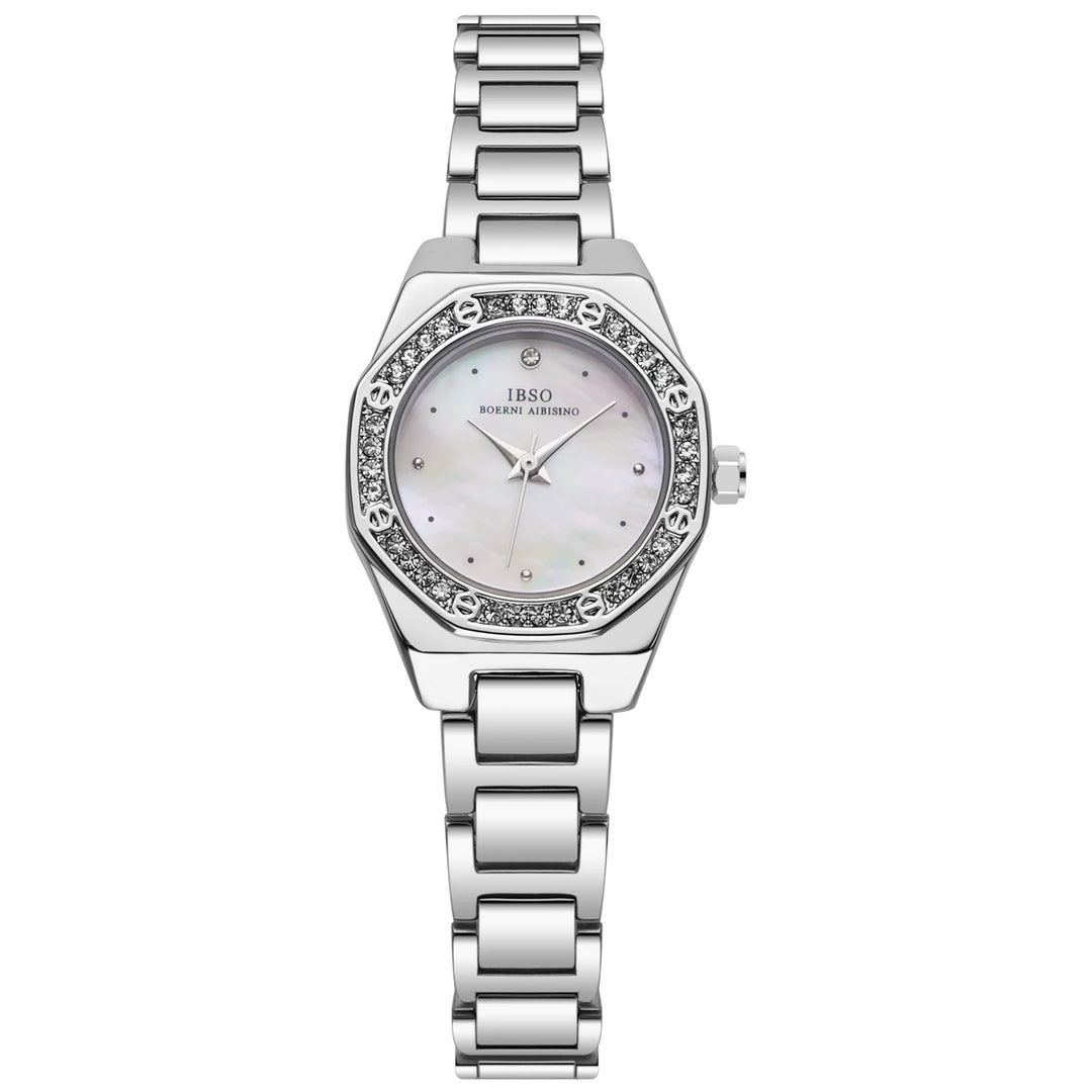 IBSO 2026 Women Quartz Watch Luxury Zircon Stainless Steel Strap Japanese Quartz Movement 3ATM Waterproof Lady WristWatchees
