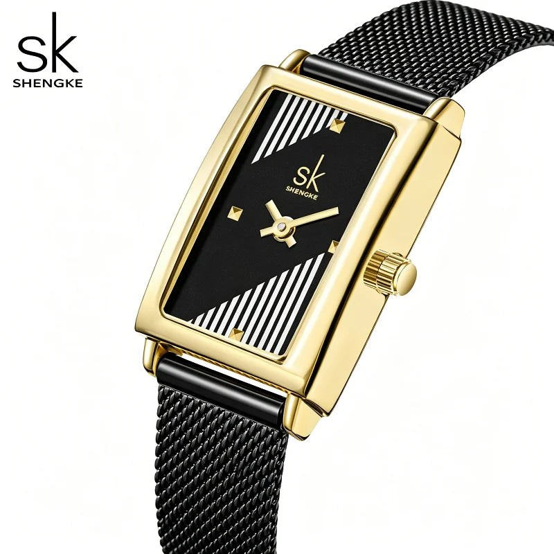 Shengke Fashion Luxury Women Watches Original SK Design Woman Quartz Wristwatches Elegant Rectangle Female Clock Best Gifts