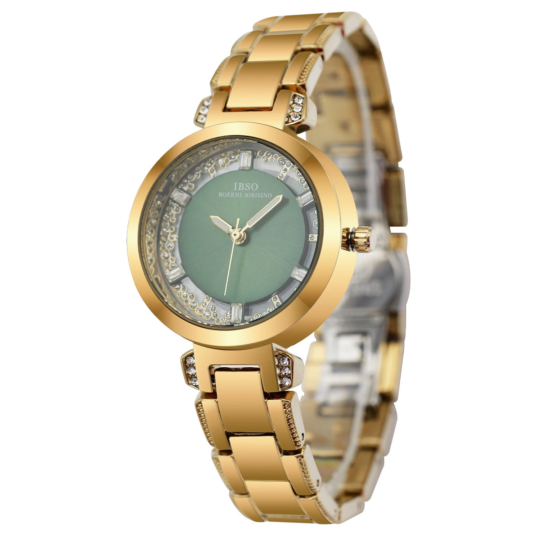 IBSO Rolling Stone Dial 2026 New Arrival Women Quart Watch 3ATM Waterproof Luminous Hands Stainless Steel Strap