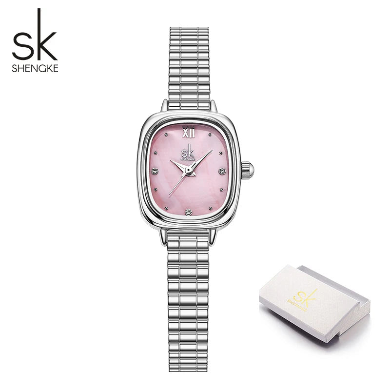 Shengke Fashion Elegant Women's Quartz Watches Top Brand Woman's Wristwatches Hot Sales Female Best Gifts Clock for Wife ,Family