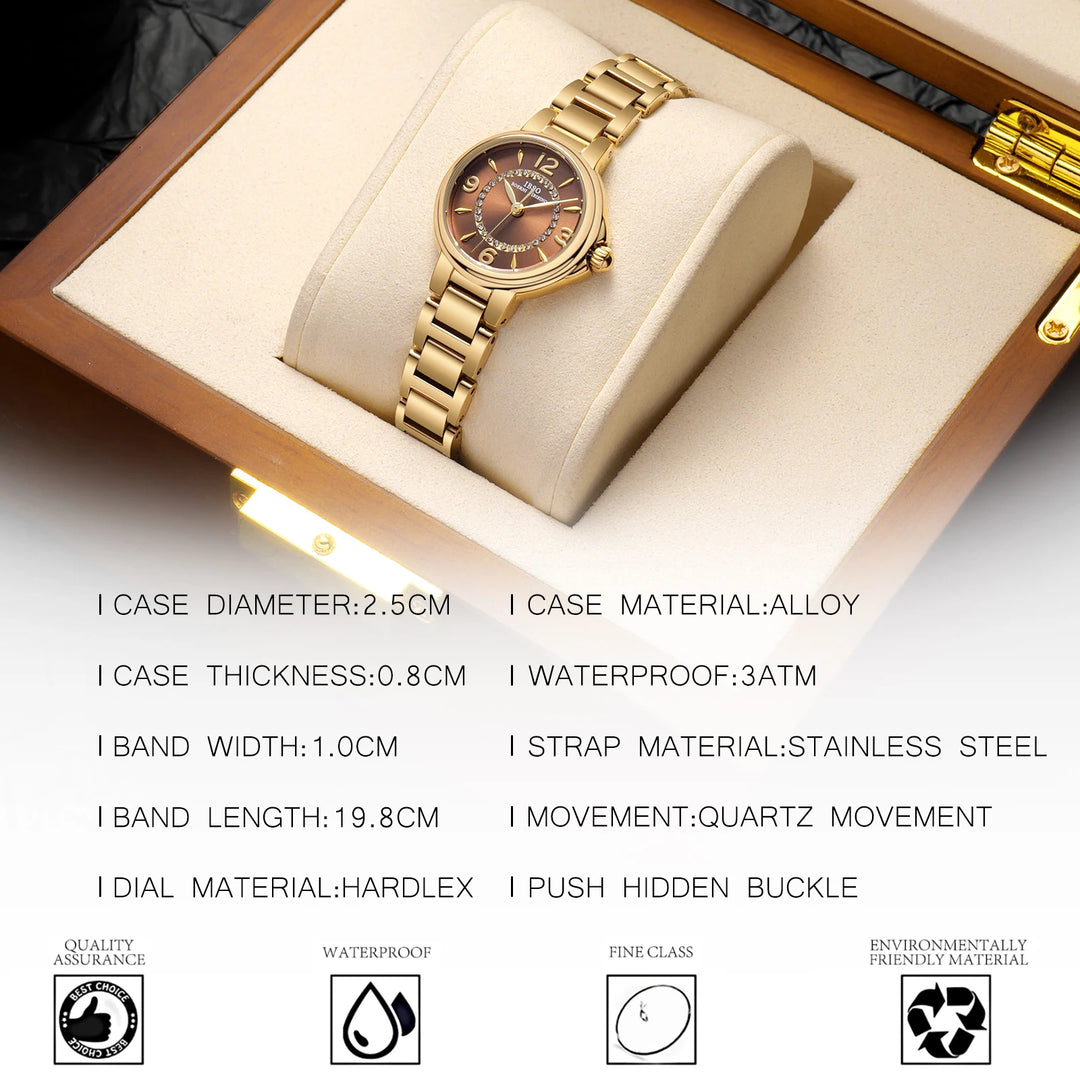 IBSO Luxury 2026 Women Quartz Watch Elegant Stainless Steel Strap 3ATM Waterproof Wholesale Free Shipping Lady Clock S1133L