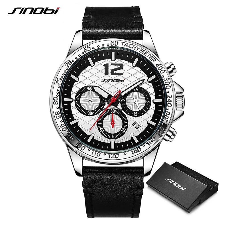 SINOBI Fashion Styles Men's Watches Original Sports Design Mans Quartz Wristwatches Top Brand Male Best Gifts Clock for Husband