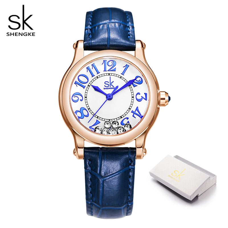 Shengke Top Brand Ladies Quartz Wristwatches Diamond Woman's Watches Original Fashion Women's Best Gifts Clock Montre femme