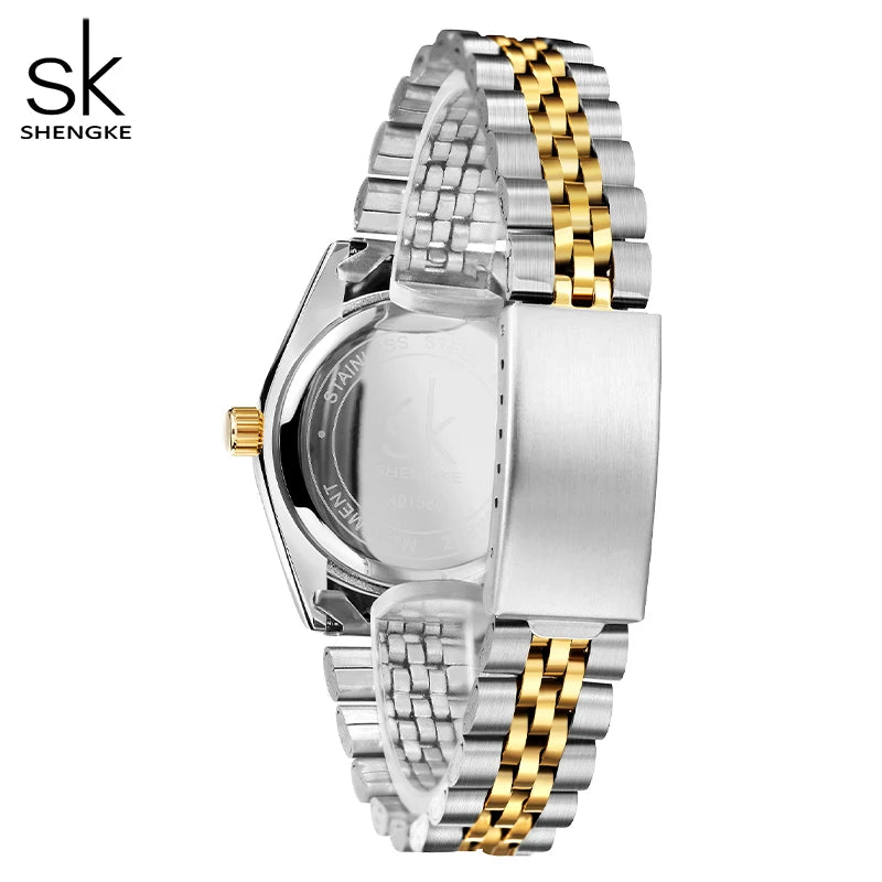 Shengke Women Watches Fashion Geneva Designer Ladies Watch Luxury Brand Diamond Quartz Gold Wrist Watch Gifts For Women Relogio
