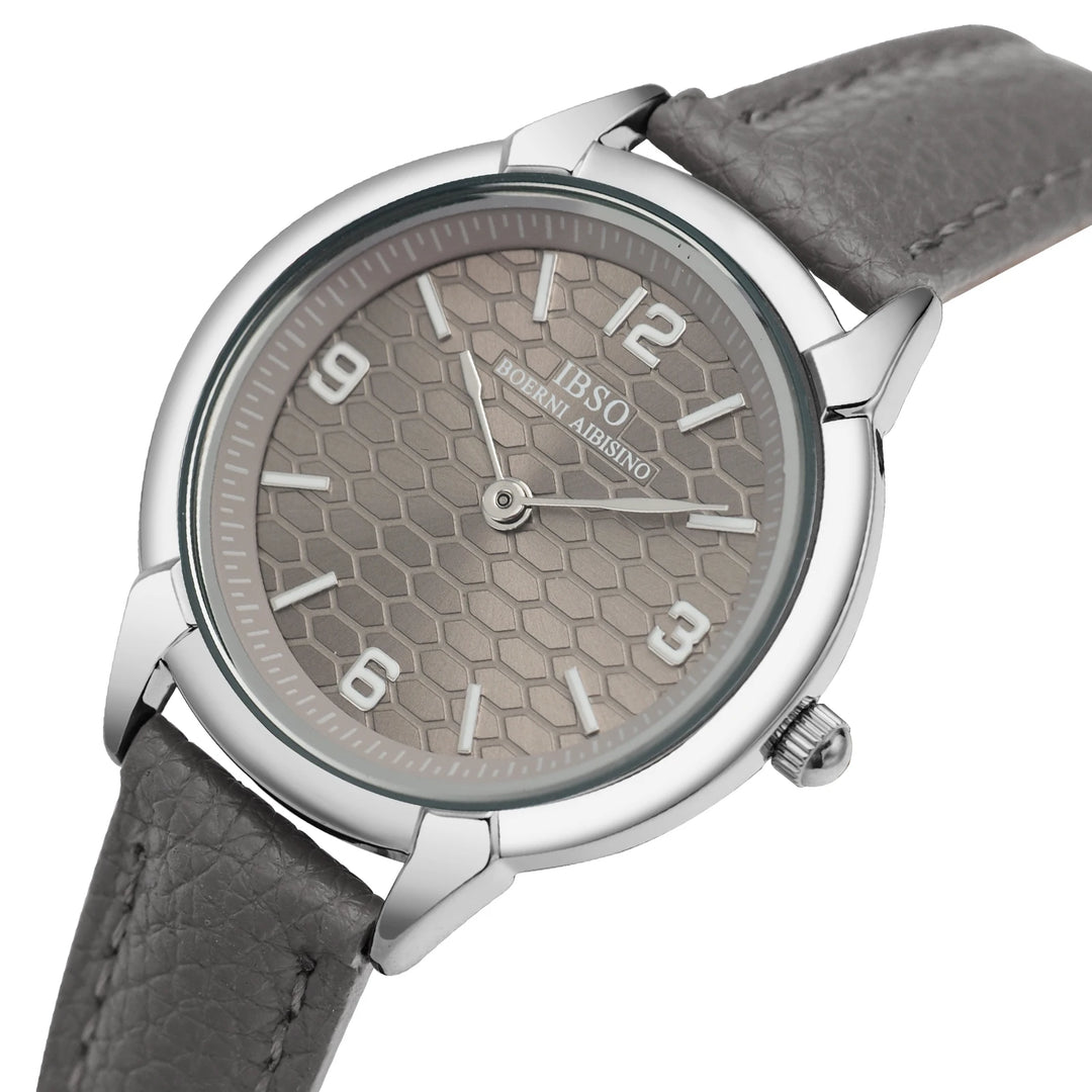 IBSO New 2026 Women Genuine Leather Strap 3ATM Waterproof Japanese Movement Luminous Hands Elegant Style Special Dial Design