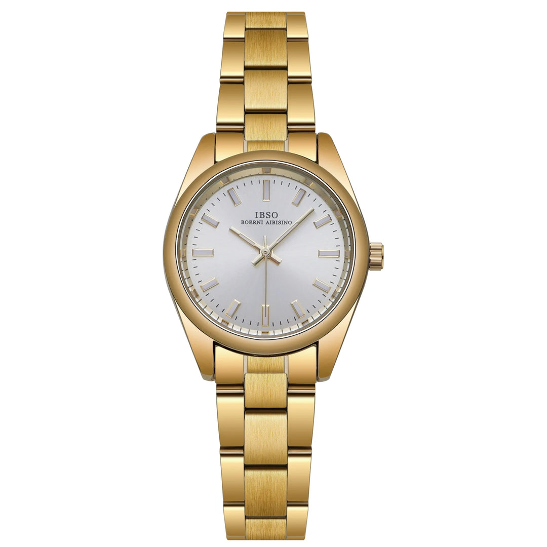 IBSO 2026 New Women Stainless Steel Watches 3ATM Waterproof Luminous Hands Dials Small Luxury Style Women Gift For Christmas