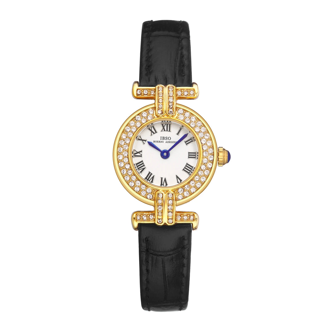 IBSO 2026 New Women Luxury Style Quartz Watches Super Simple Genuine Leather Strap Waterproof Round Shape Dial Waterproof 30