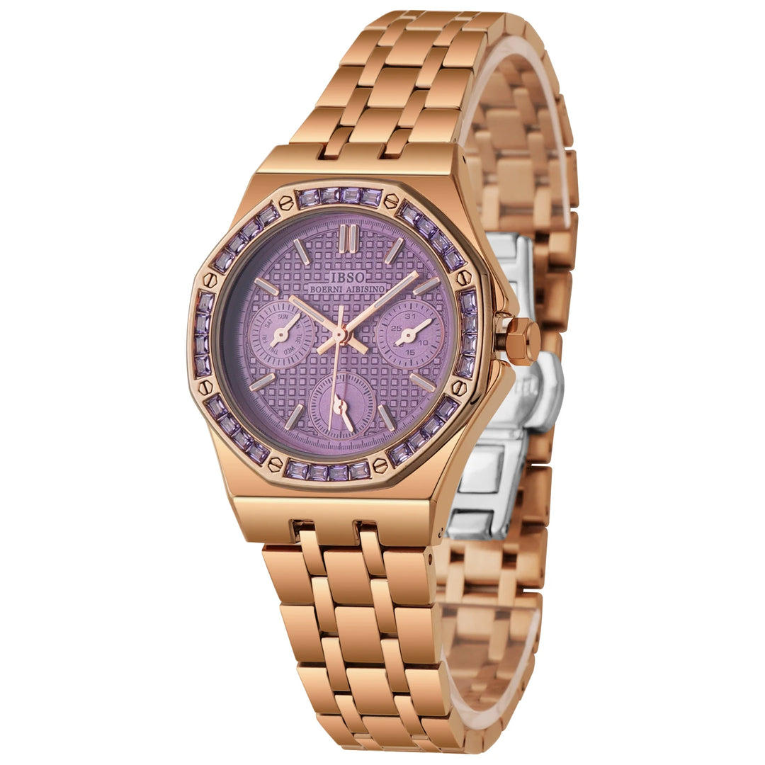 IBSO 2026 Three Eyes Women Quartz Watch Original Movement 3ATM Waterproof Stainless Steel Strap Luminous Hands Dials