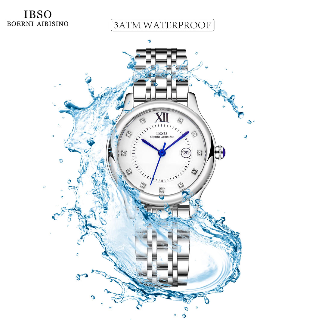 IBSO 2026 New Ladies Luxury Style Quartz Watches Super Simple Stainless Steel Strap Waterproof Dial Waterproof 30 Fashion Style