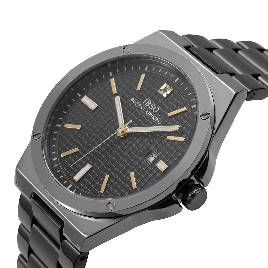 IBSO 2026 New Men Luxury Quartz Watch Luminous Hands And Number Calendar 3ATM Waterproof Business Style Wristwatches For Men