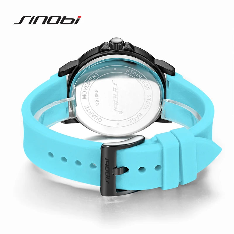 SINOBI New Design Men's Watches Fashion Man's Sports Quartz Watch Calendar Week Display Best Gifts Clock Top Brand Wristwatches