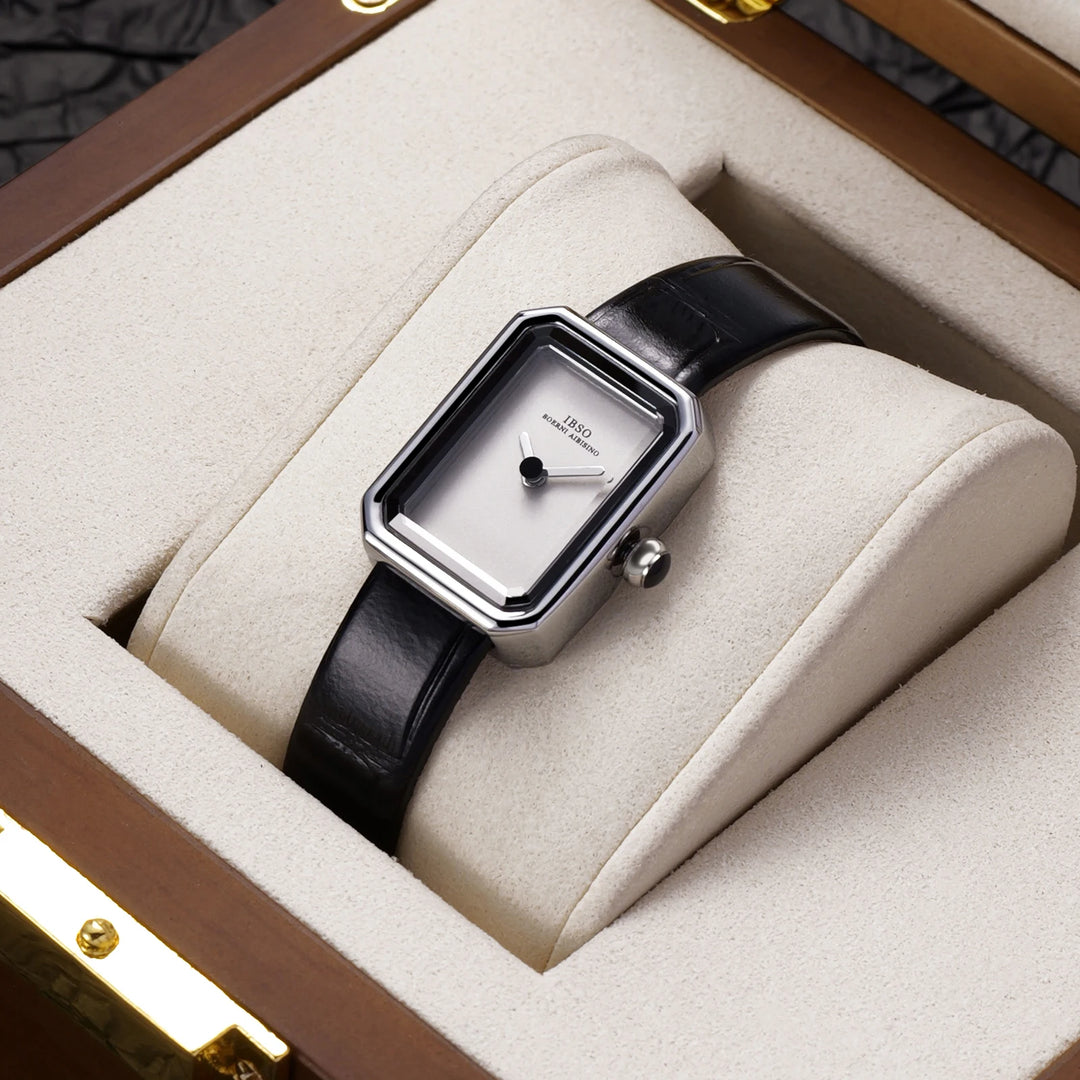 IBSO 2025 New Women Quartz Watch Rectangle Case Genuine Leather Strap 3ATM Waterproof Japanese Quartz Movement WristWatches Lady