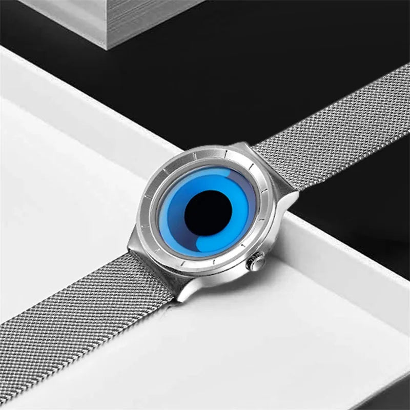 SINOBI Creative Men Women's Quartz Watch Mesh Strap Black Sports Wristwatches Geneva Fashion Watches Relogio Feminino Waterproof