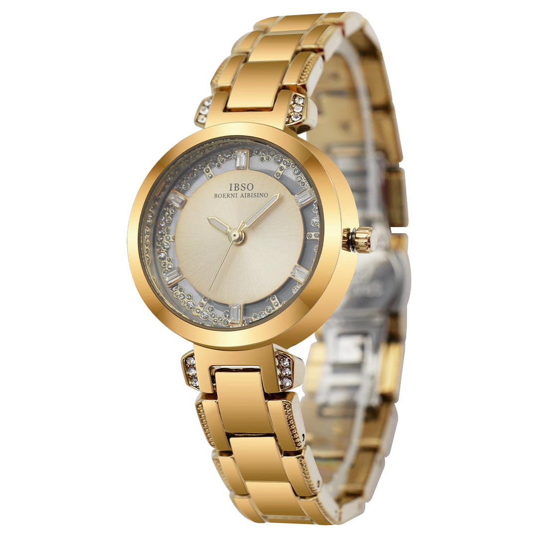 IBSO Rolling Stone Dial 2026 New Arrival Women Quart Watch 3ATM Waterproof Luminous Hands Stainless Steel Strap