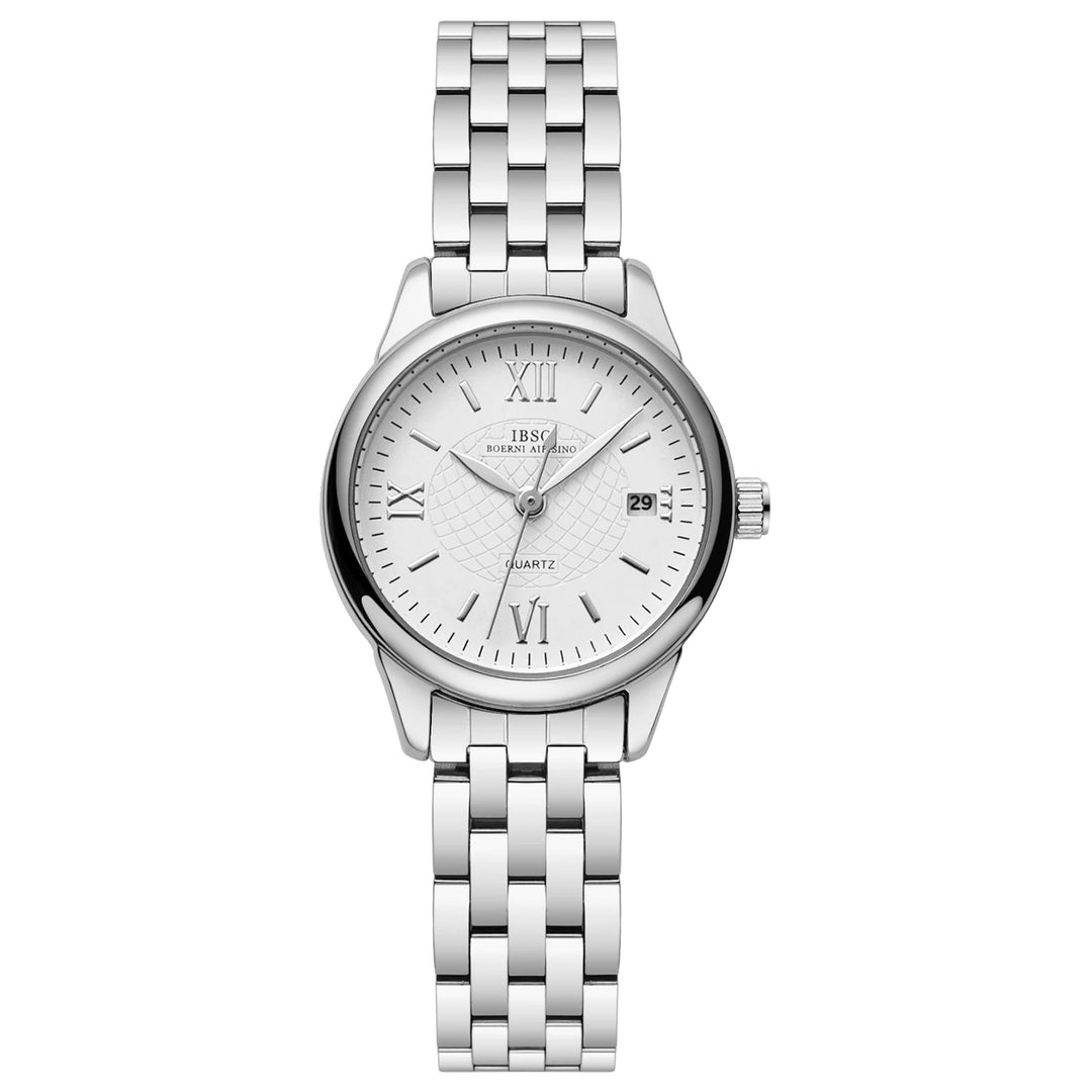 IBSO 2026 New Women Watch Quartz Movement Calendar Function Classic Style Stainless Steel Strap Elegant Lady Clock