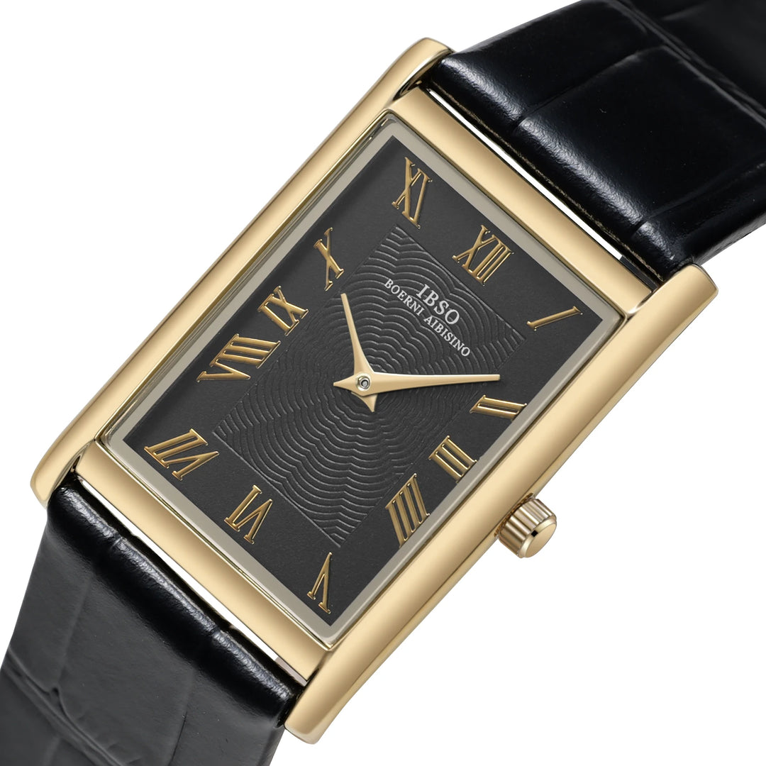 IBSO 2026 Unisex Japan Movement Watch Luxury Genuine Leather Strap 3ATM Waterproof Quartz Watches Hot Selling Unisex Clock