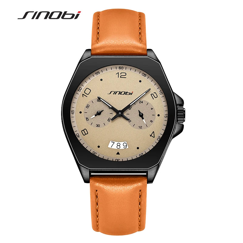 SINOBI Fashion Men's Watches Original Styles Man's Quartz Wristwatches Waterproof Male Gifts Clock Fashion Relogio Masculino