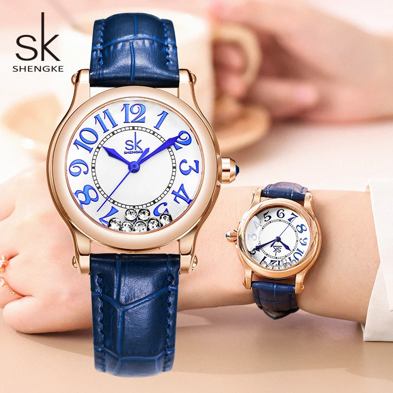 Shengke Top Brand Ladies Quartz Wristwatches Diamond Woman's Watches Original Fashion Women's Best Gifts Clock Montre femme