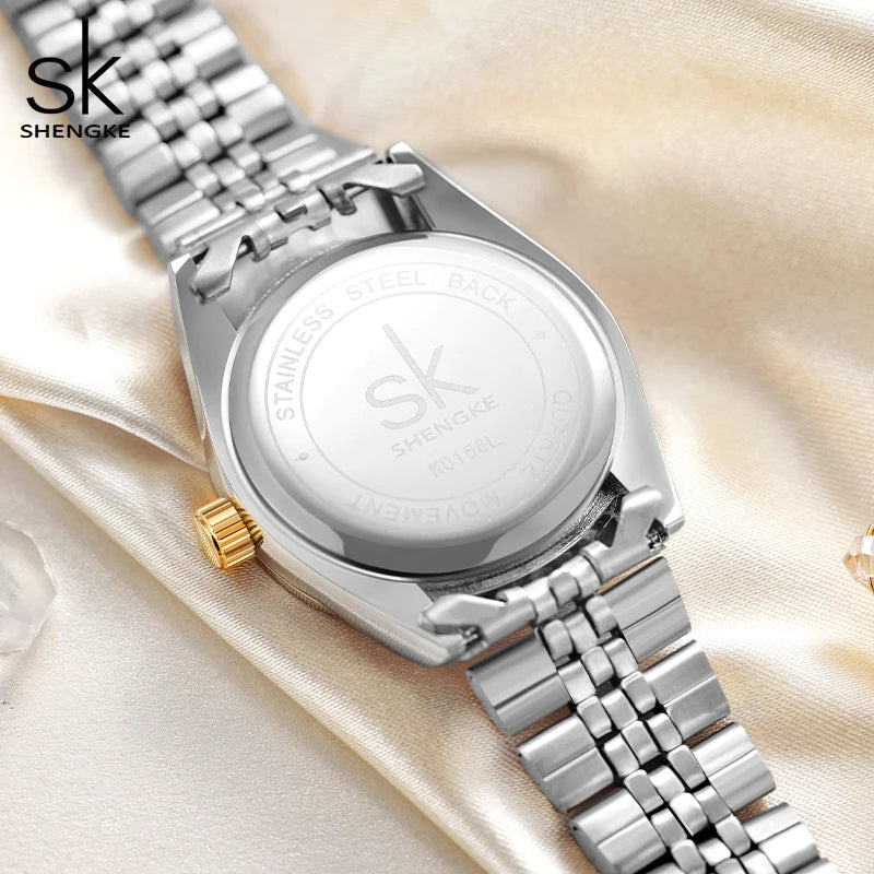 Shengke Women Watches Fashion Geneva Designer Ladies Watch Luxury Brand Diamond Quartz Gold Wrist Watch Gifts For Women Relogio