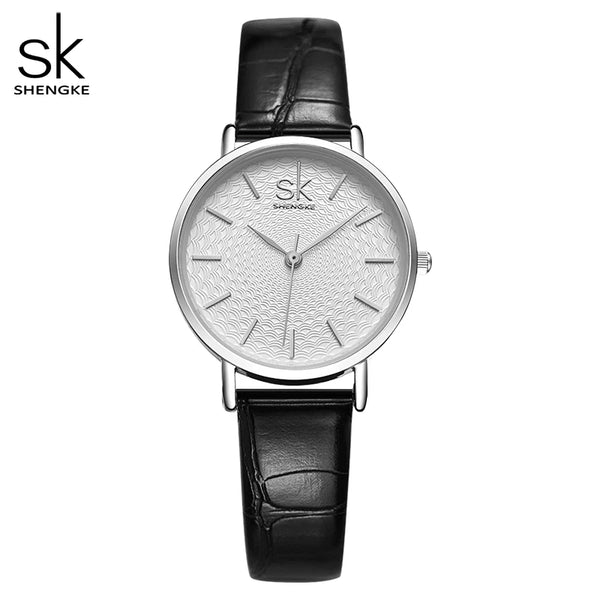 Sk super slim sliver mesh stainless steel quartz watches women top brand luxury casual clock ladies wrist watch relogio feminino