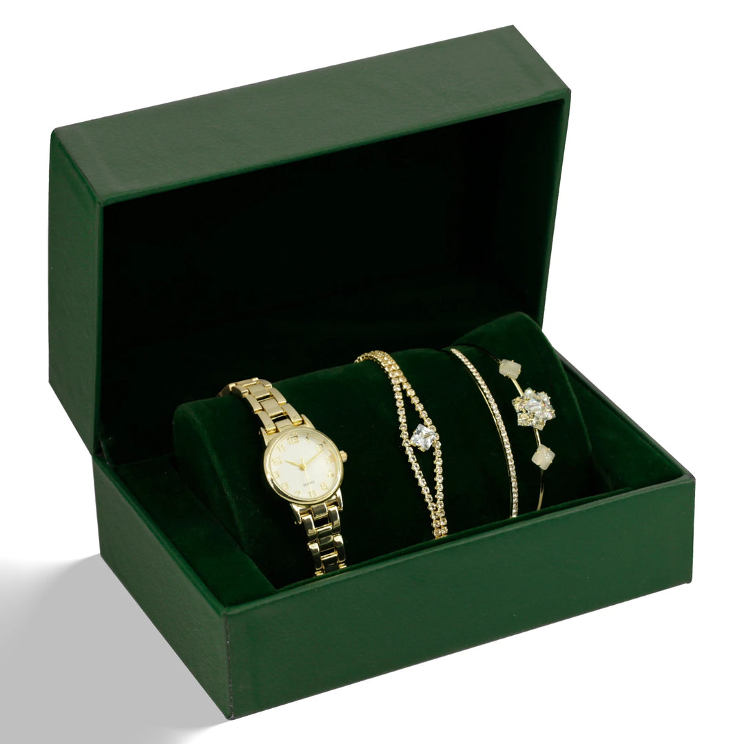 IBSO Cheap Top Brand Women Luxury Gold Watch Necklace Set Female Jewelry Set Fashion Creative Crystal Quartz Watch Lady's Gift
