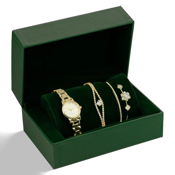 Ibso cheap top brand women luxury gold watch necklace set female jewelry set fashion creative crystal quartz watch lady's gift